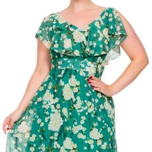 Green floral Voodoo Vixen dress